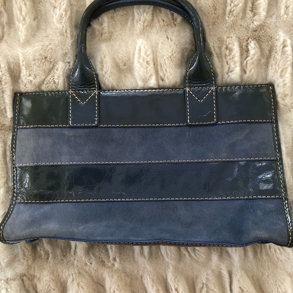Michael Kors blue suede purse tote - Picture 2 of 3